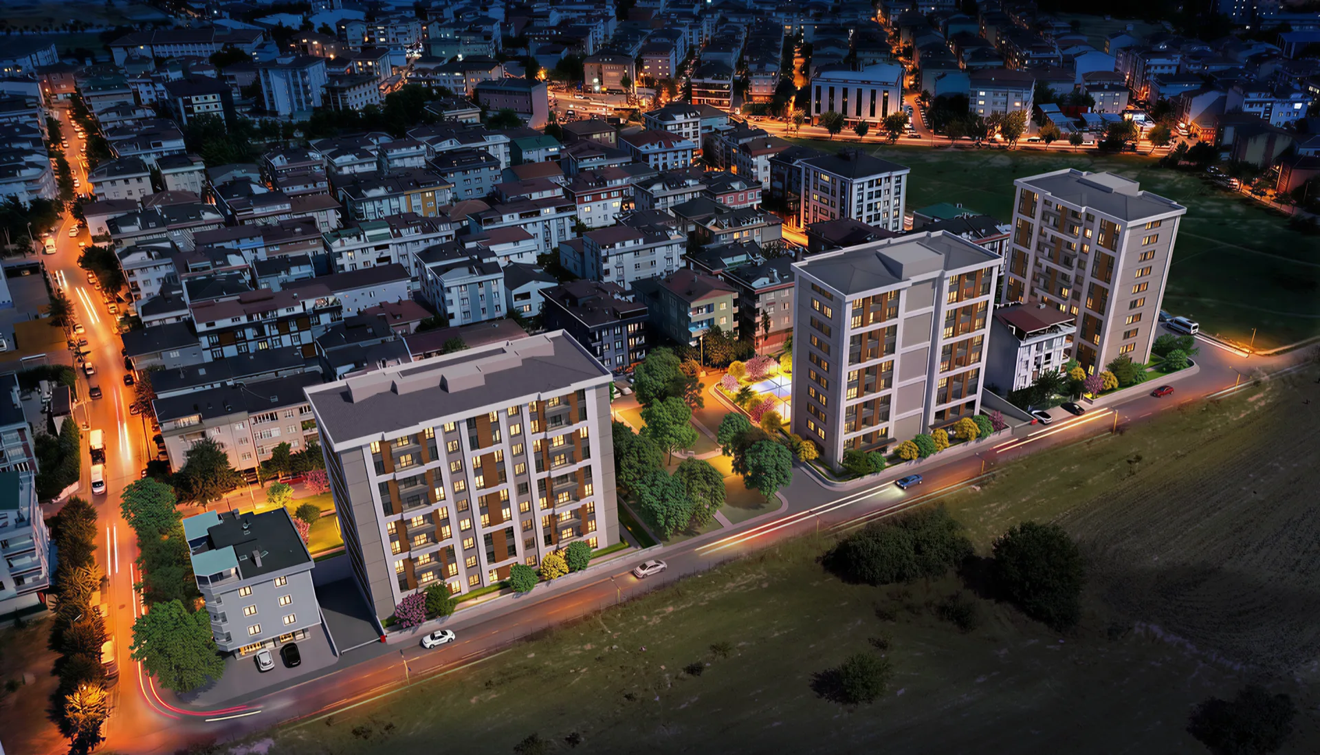 İdapark Yıldız Evleri gece görseli
