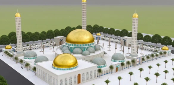 Senegal Camii minare ve aks modeli 3
